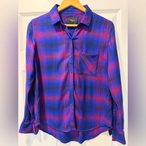 Rails Vibrant Button Down Shirt Small 100% Rayon
